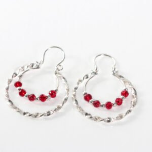Argollas con circones rojos