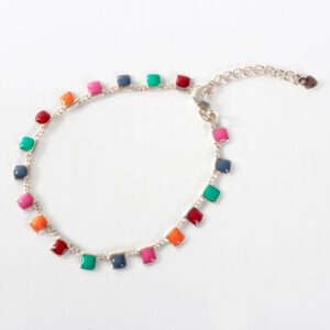 Pulsera con cuadros multicolor