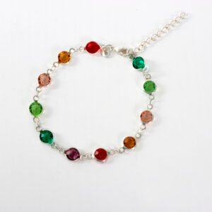 Pulsera con circones redondos multicolor
